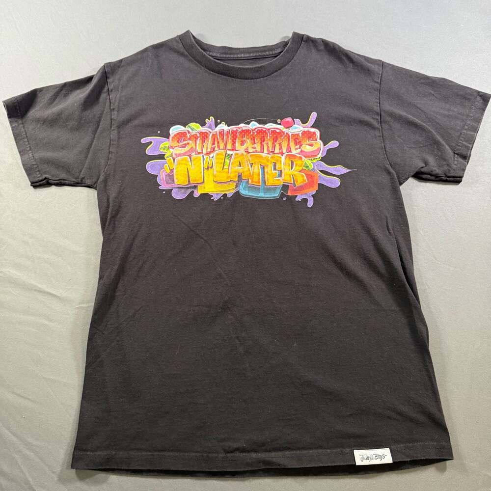 Jungle Boys Strawberries N Later T Shirt Mens M Black Graphic Streetwear Tee